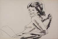 Andre Dunoyer de Segonzac, (French, 1884-1974), Seated Nude Female