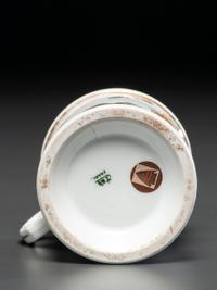 A Porcelain Occupational Shaving Mug Depicting a Coal Yard