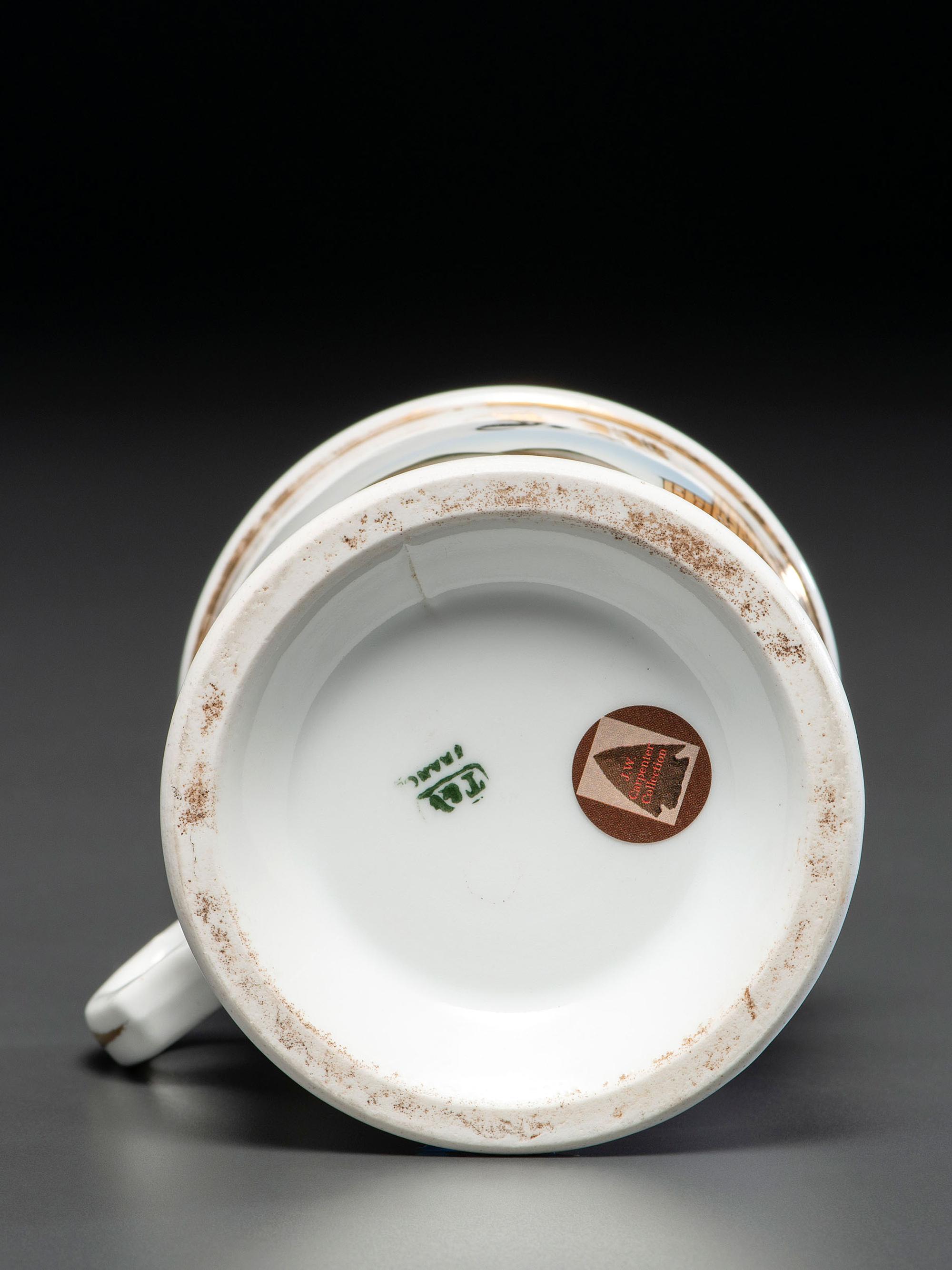 A Porcelain Occupational Shaving Mug Depicting a Coal Yard