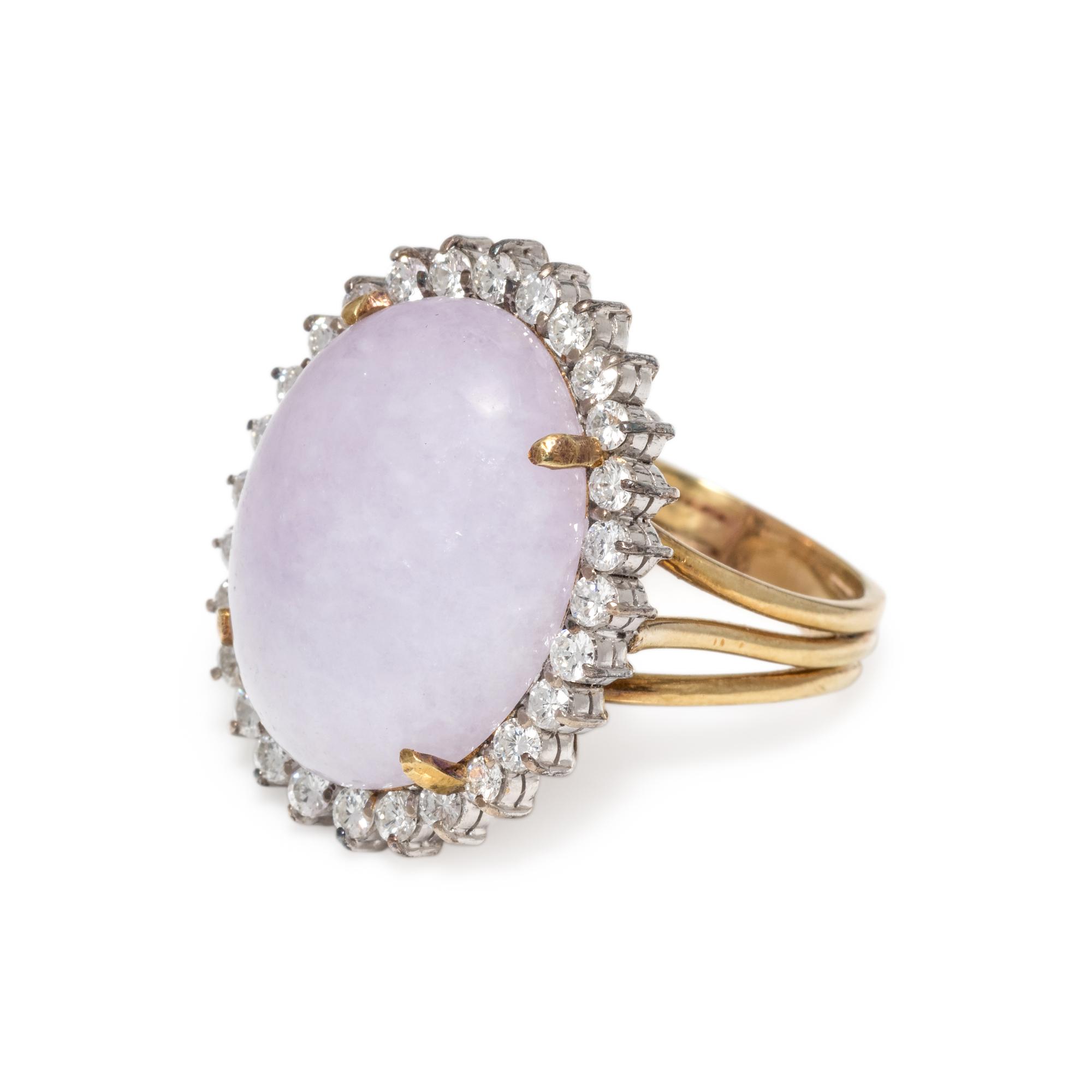 HONORA, LAVENDER JADE AND DIAMOND RING