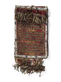 Sioux Quilled and Beaded Buffalo Hide Pouch