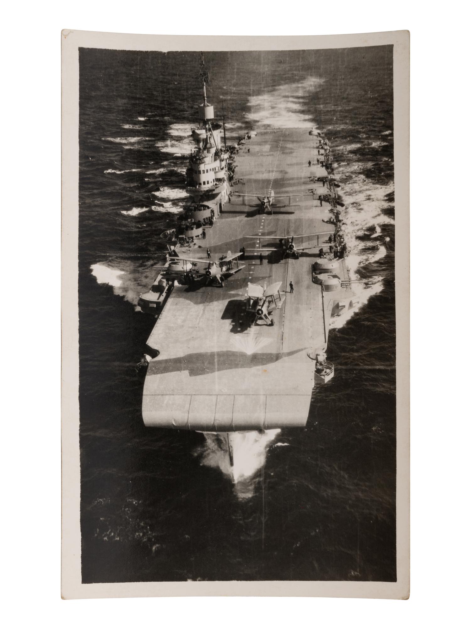 [GERMAN BATTLESHIP BISMARCK]. An archive of photographs and postcards relating to the British hunt for the German battleship Bismarck, ca. 1940s.