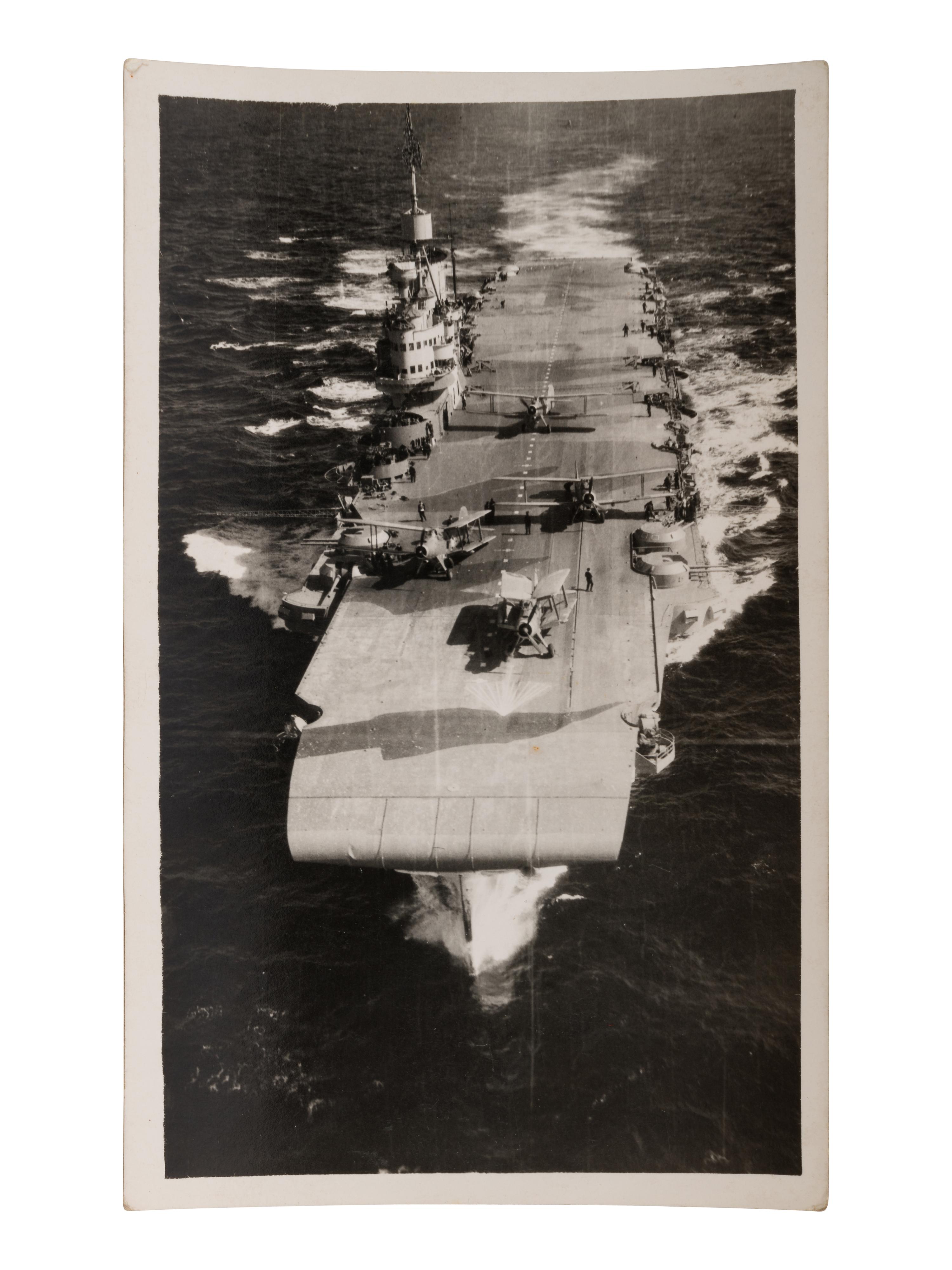 [GERMAN BATTLESHIP BISMARCK]. An archive of photographs and postcards relating to the British hunt for the German battleship Bismarck, ca. 1940s.