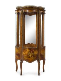 A Louis XV Style Gilt Metal Mounted Vernis Martin Vitrine
