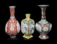 Four Chinese Canton Enamel Vessels
