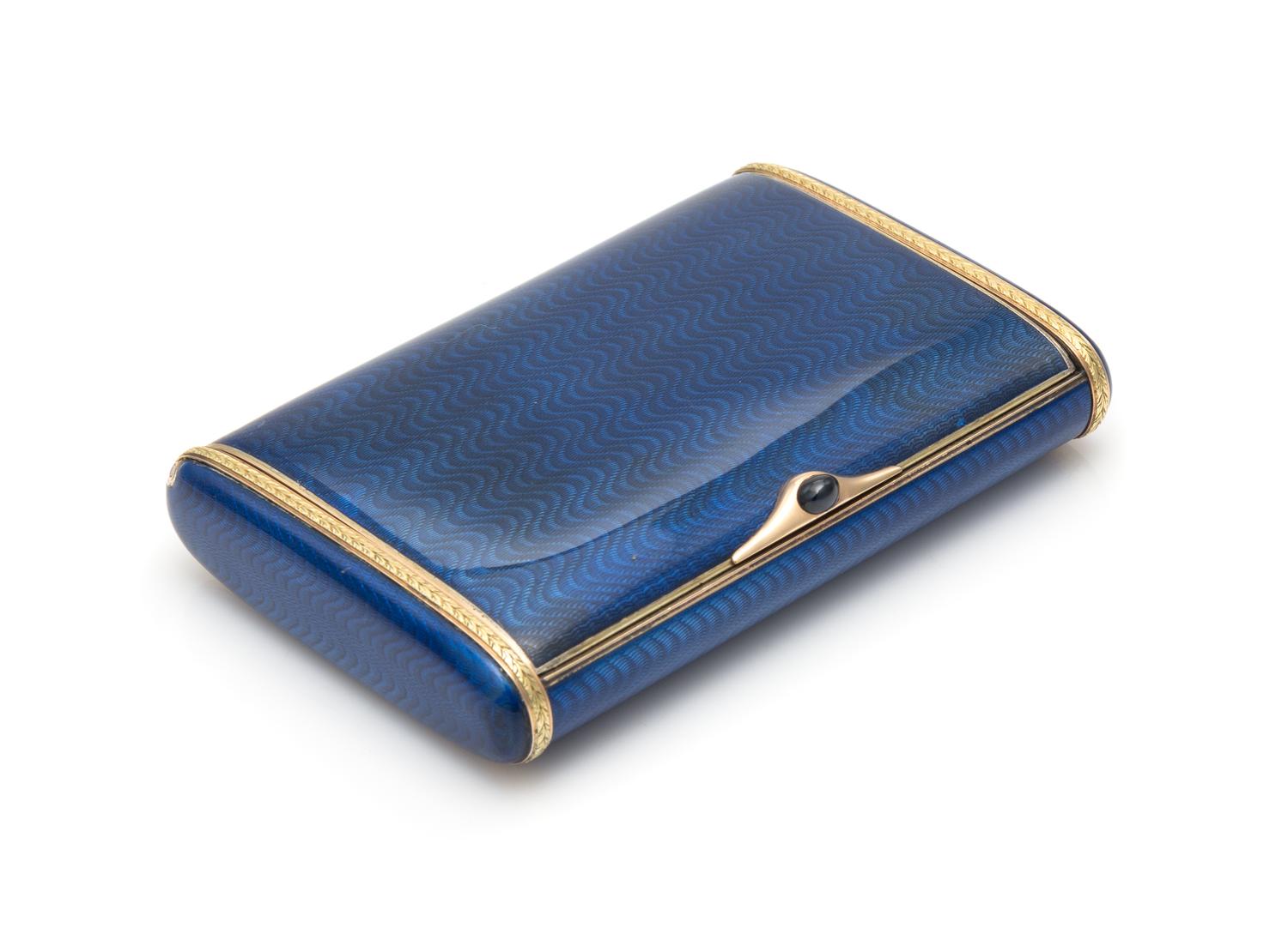 A Russian Silver and Guilloche Enameled Cigarette Case, Mark of the 3rd Artel, Retailed by J. Marshak, St. Petersburg, Late 19th/Early