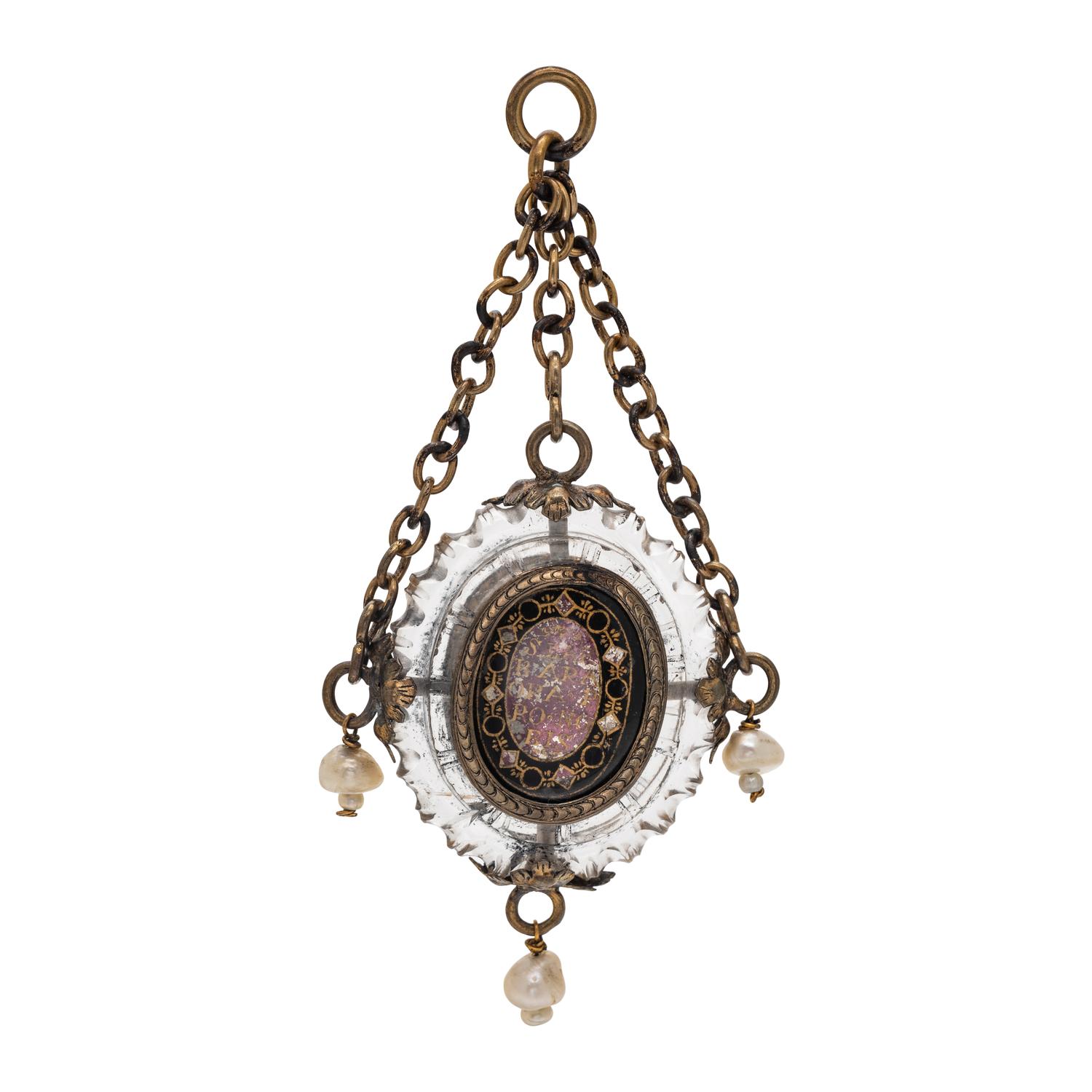 RENAISSANCE, SILVER-GILT, ROCK CRYSTAL, ENAMEL AND PEARL PENDANT