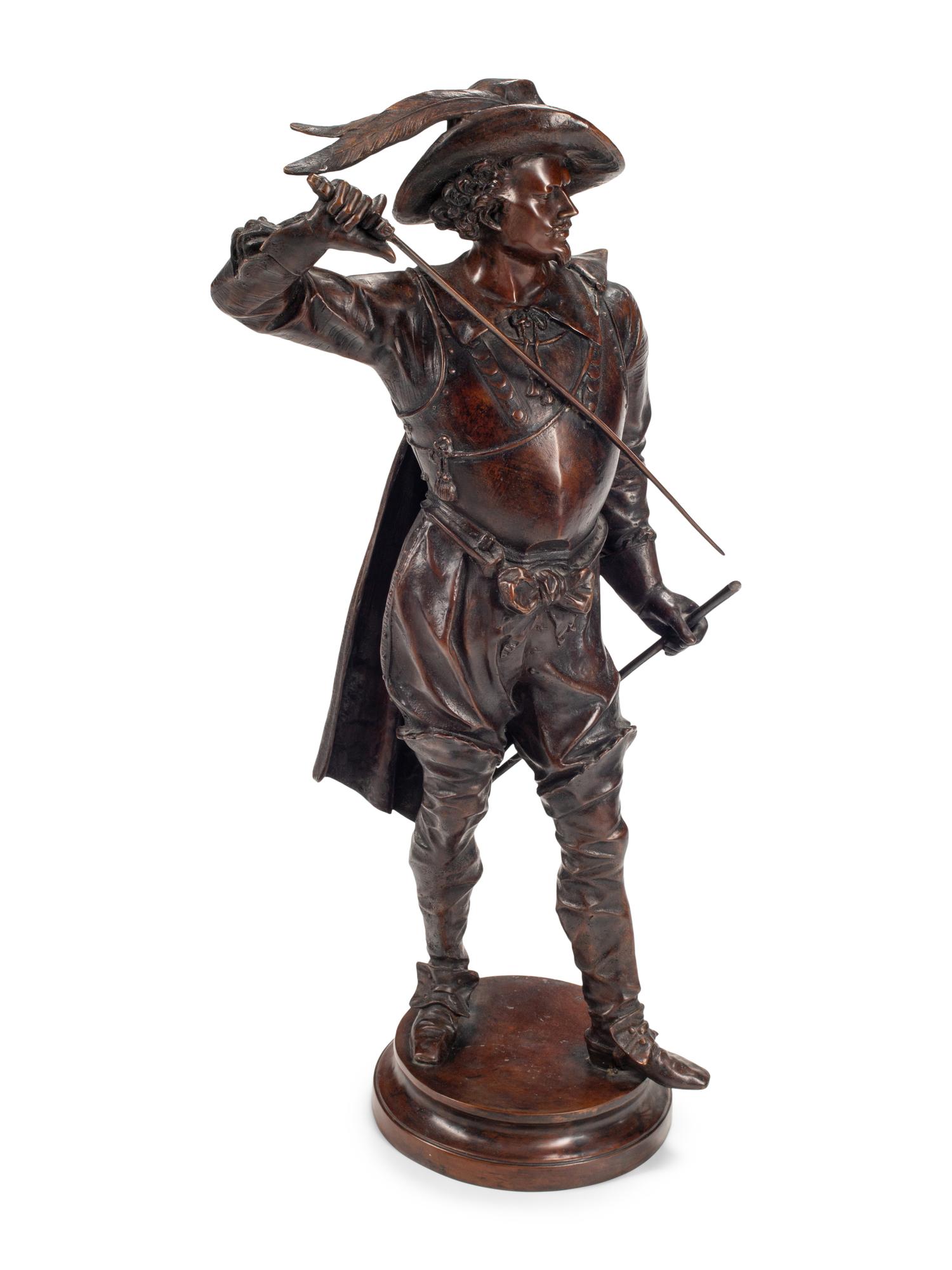 A Continental Bronze Figure of a Cavalier