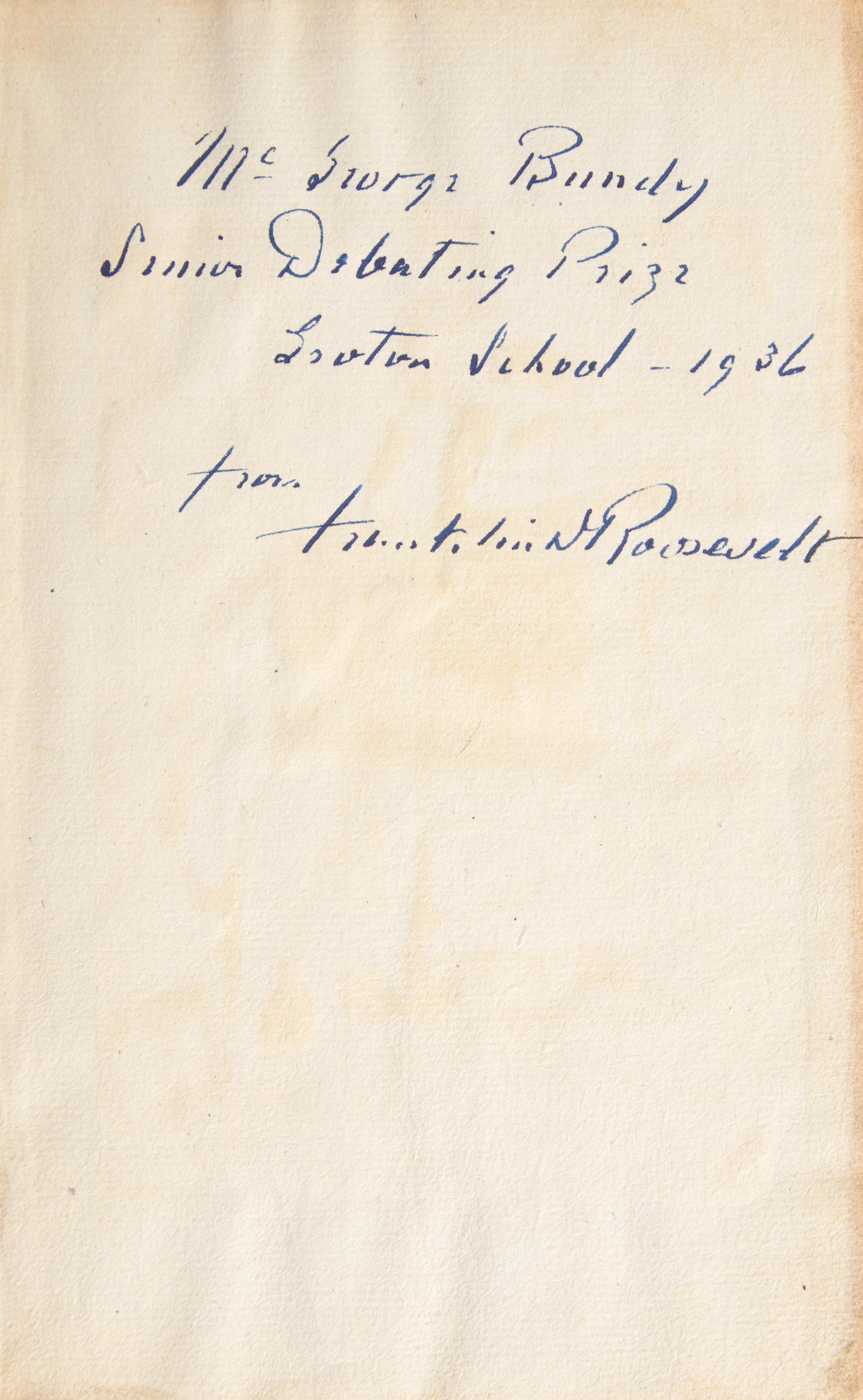 [Presidential] [Roosevelt, Franklin D.] Brown, Thomas. Certain Miscellany Tracts