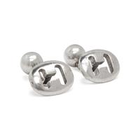 HERMÈS, SILVER CUFFLINKS