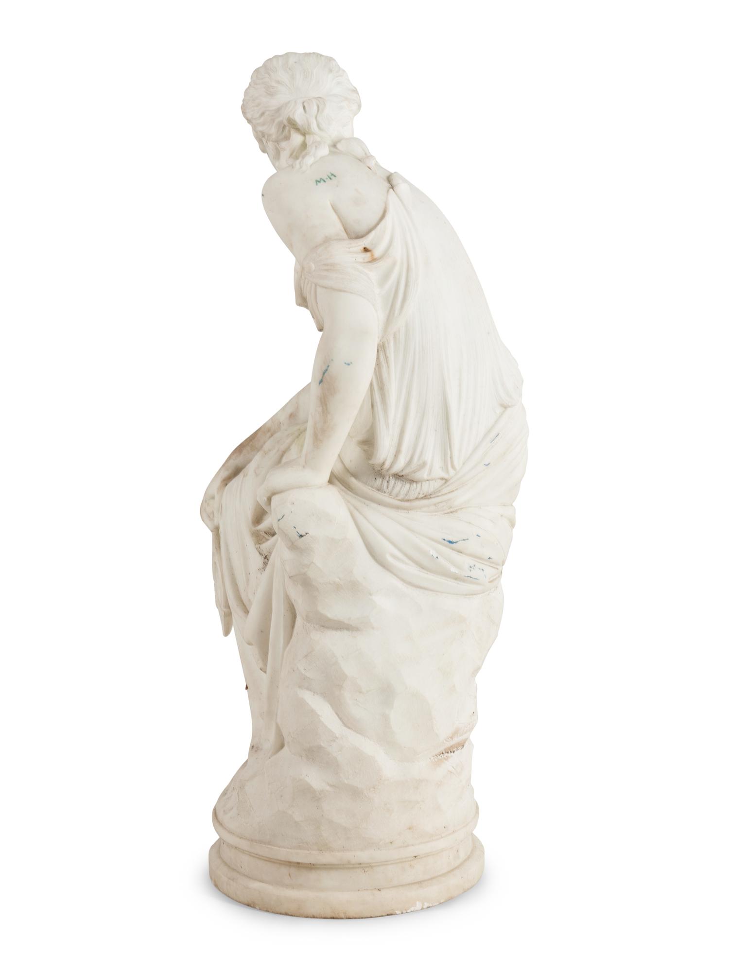 An Italian Carved Marble Figure of Psyche