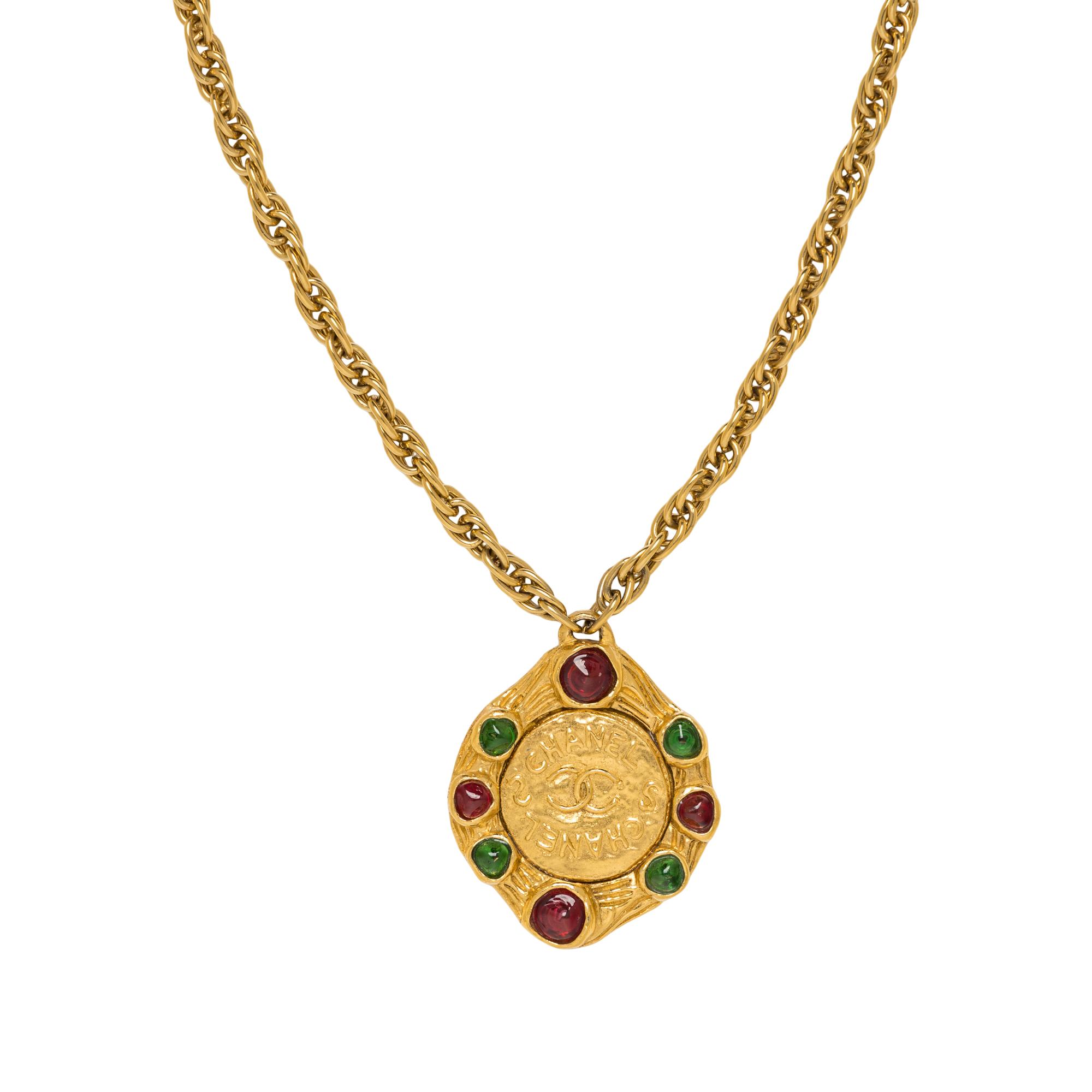 Chanel, Pâte de Verre-Studded Pendant Necklace