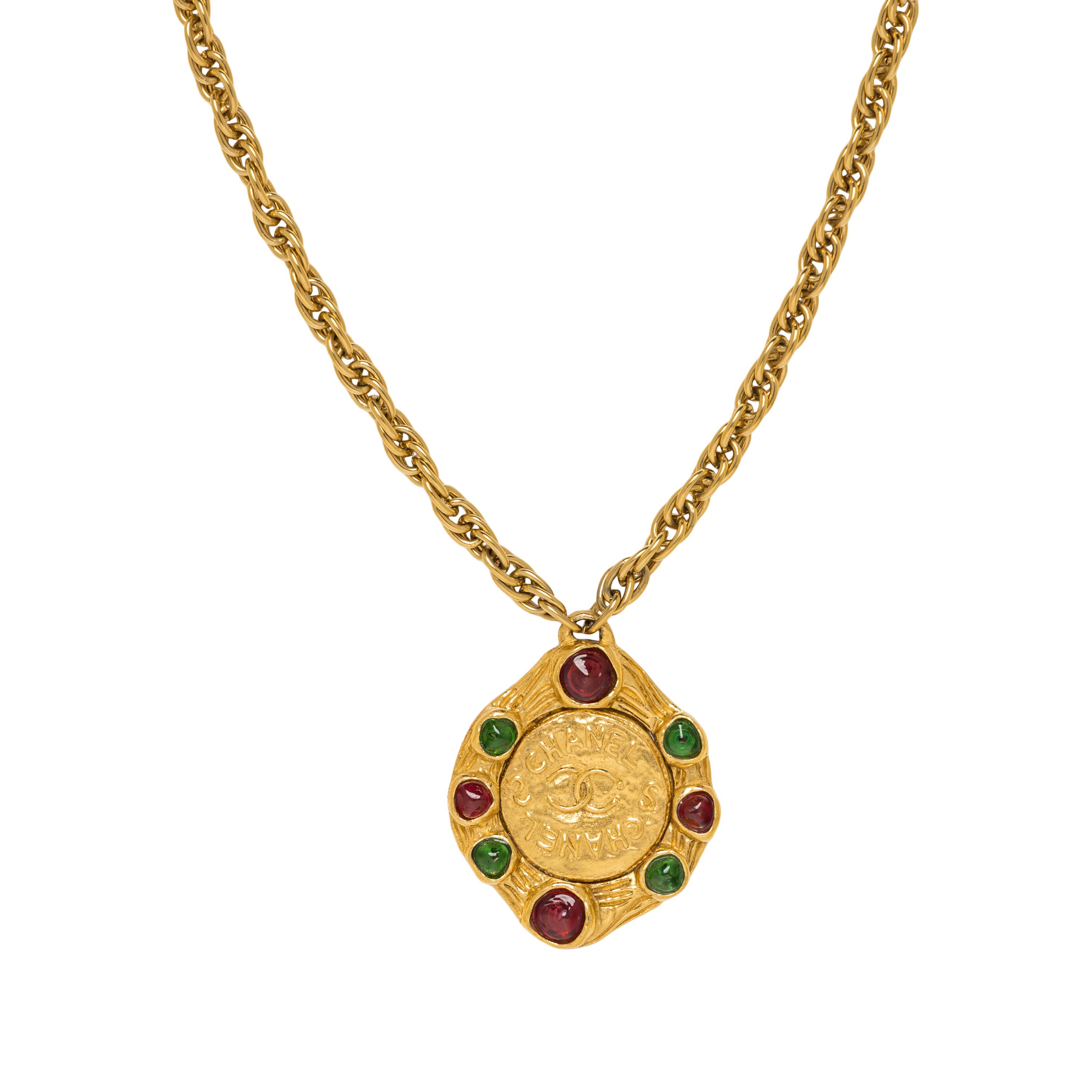Chanel, Pâte de Verre-Studded Pendant Necklace