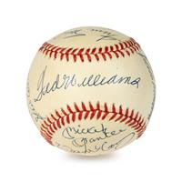 An Original 11 Subject 500 Home Run Club Signed Autograph Baseball With Two Mickey Mantle Signatures (Beckett Authentication Services BAS Certified)