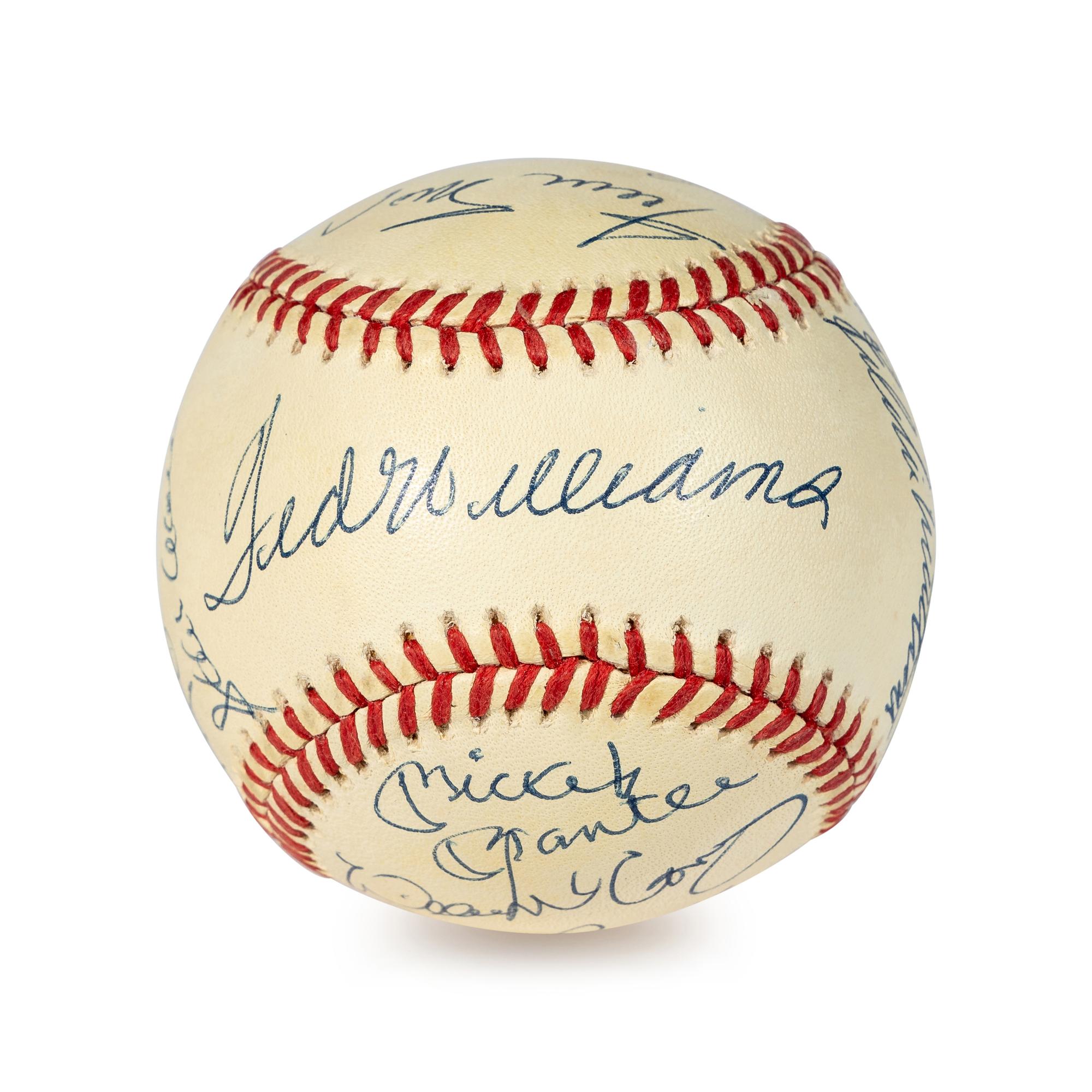 An Original 11 Subject 500 Home Run Club Signed Autograph Baseball With Two Mickey Mantle Signatures (Beckett Authentication Services BAS Certified)
