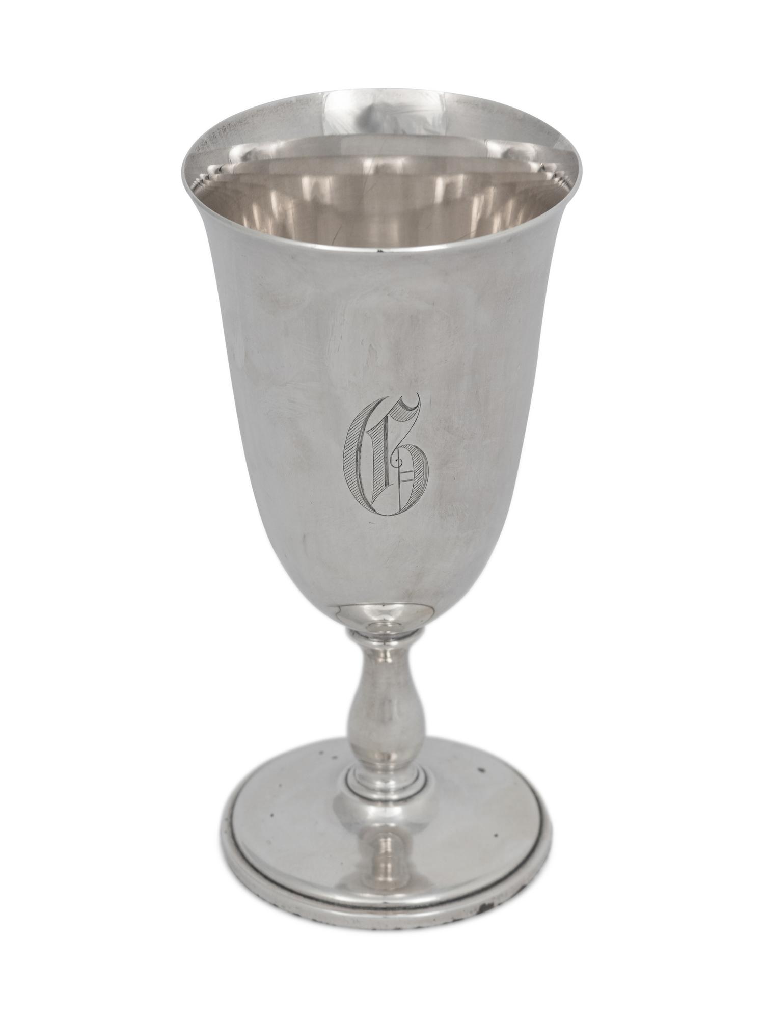 Set of Six Dominick & Haff Silver Goblets