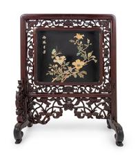 A Chinese Mother-of-Pearl Inlaid Rosewood Table Screen
