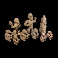 Nine Costa Rican Stone Figures