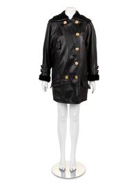 Gianni Versace Leather Coat, 1980-90s