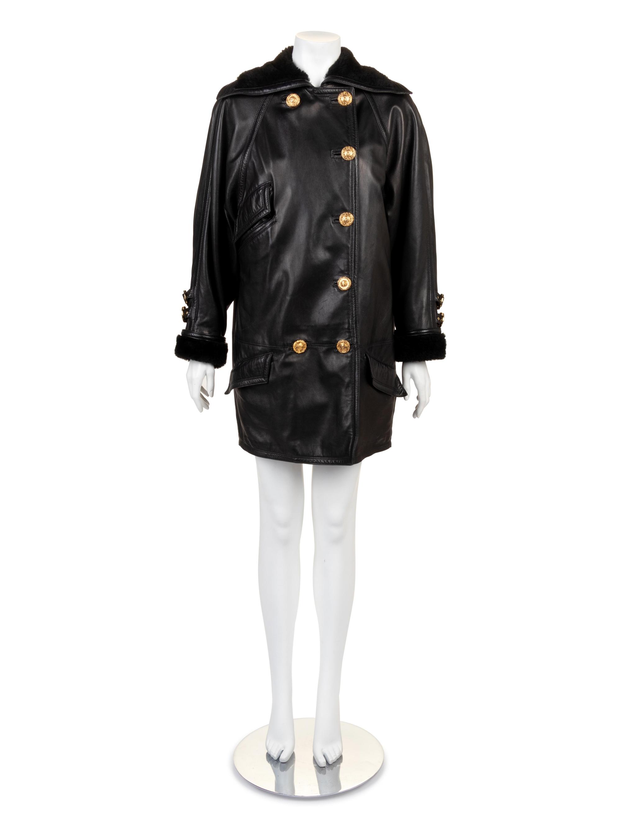 Gianni Versace Leather Coat, 1980-90s