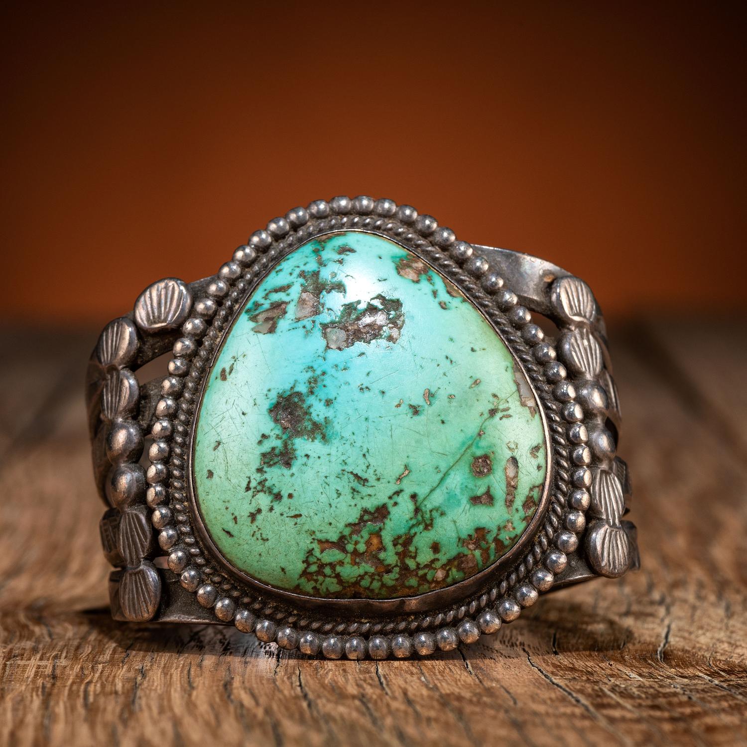 Navajo Silver and Turquoise Cuff Bracelet