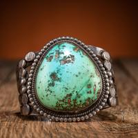 Navajo Silver and Turquoise Cuff Bracelet