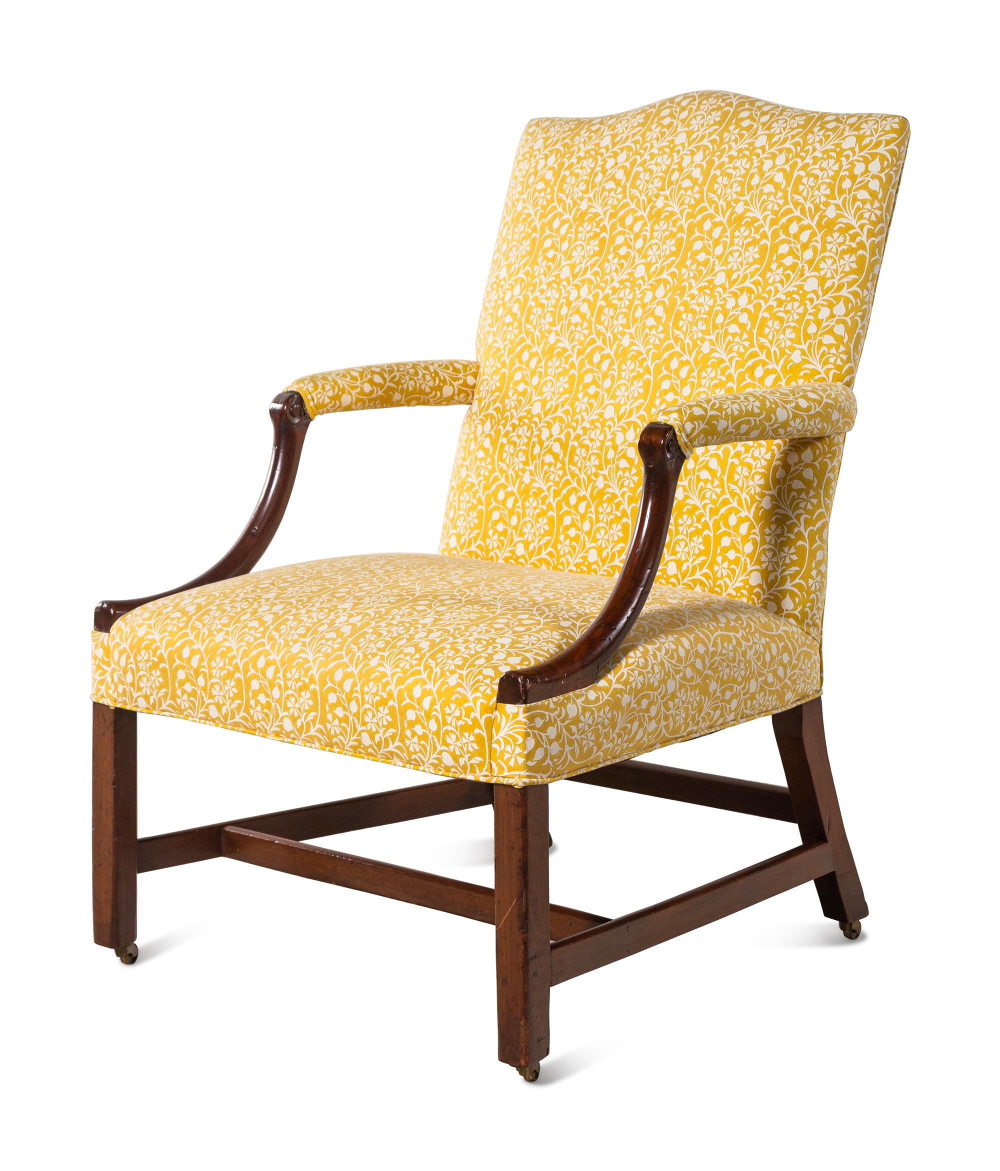 A George III Mahogany Library Chair