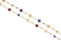 SAPPHIRE AND COLORED DIAMOND NECKLACE