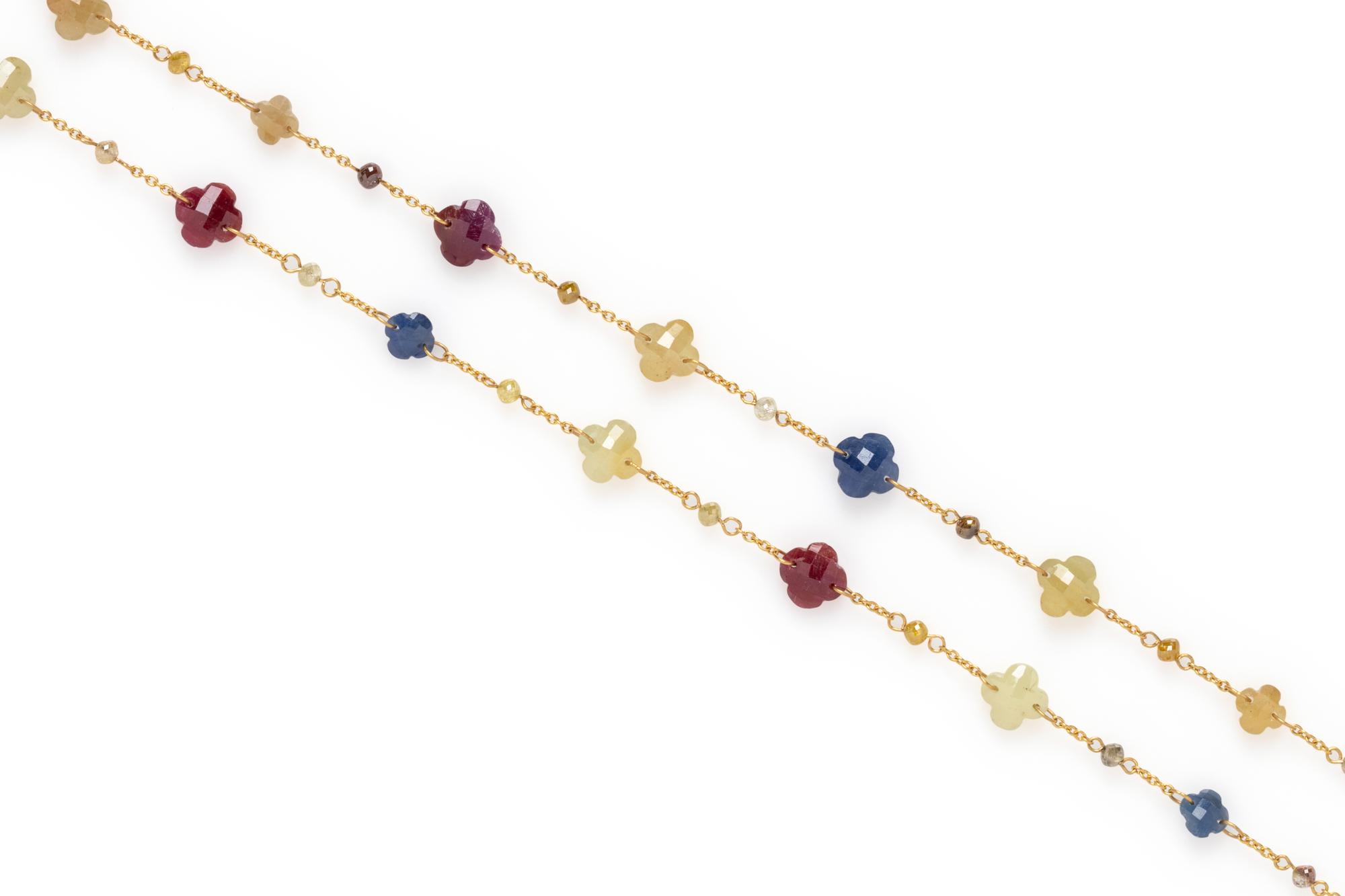 SAPPHIRE AND COLORED DIAMOND NECKLACE