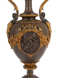 A Large French Neoclassical Gilt Bronze and Cast Metal Vase