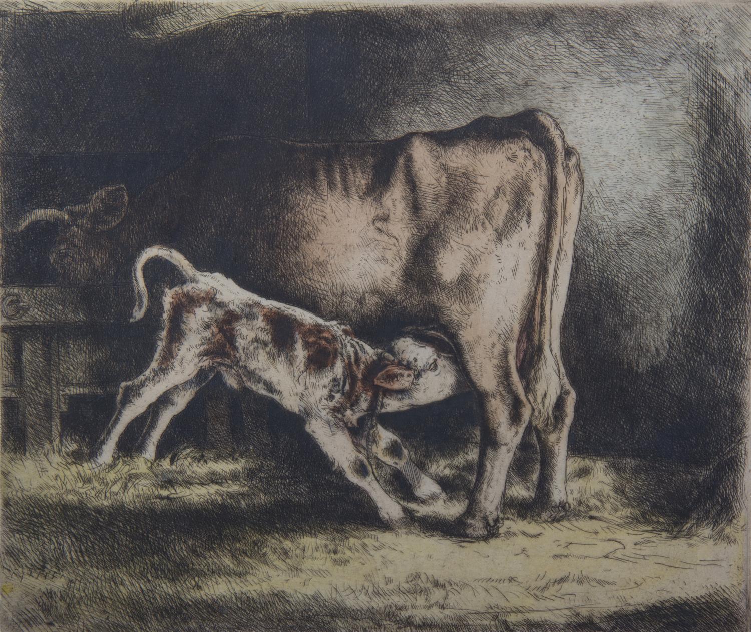 Two English Colored Etchings — 19TH CENTURY