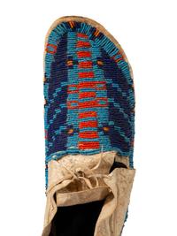 Northern Plains Beaded Hide Moccasins