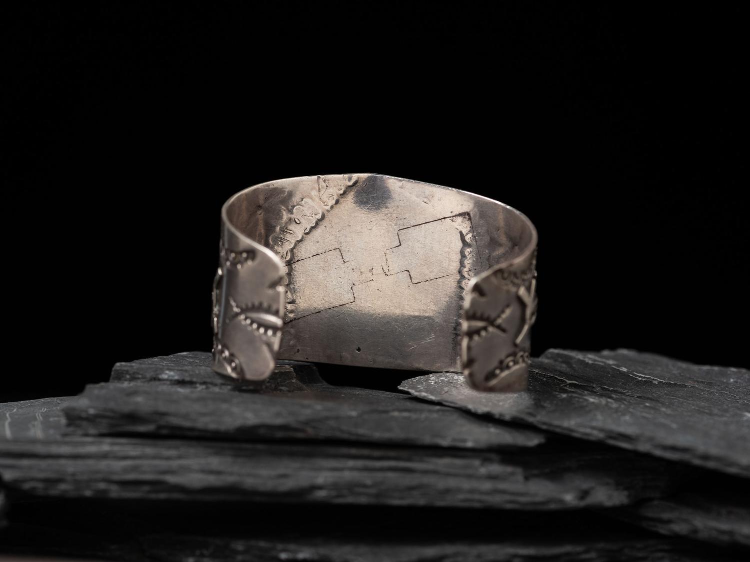 Wide Navajo Fred Harvey Era Cuff Bracelet, with Turquoise