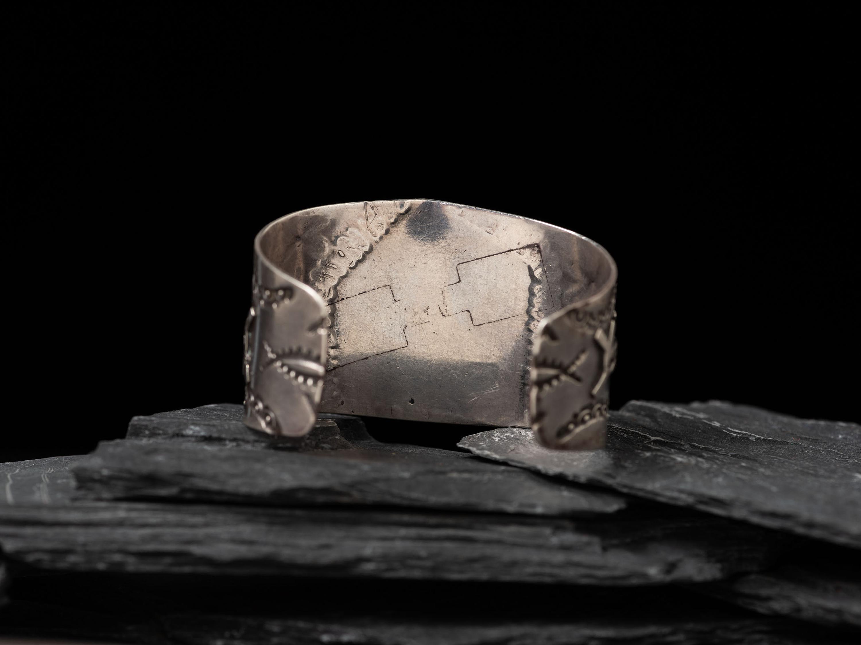 Wide Navajo Fred Harvey Era Cuff Bracelet, with Turquoise