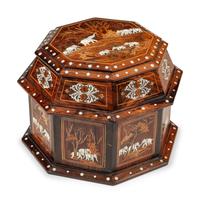 A Large North Italian Marquetry and Rosewood Octagonal Table Casket