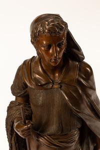 A Pair of French Bronze Figures with Gilt Bronze Bases