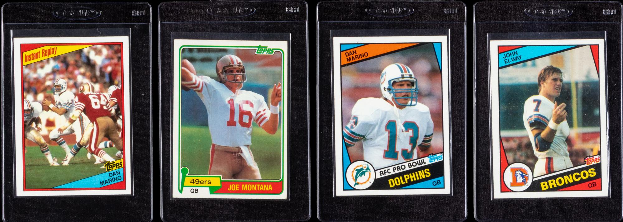 A Collection of Hall of Fame Quarterback Football Rookie Cards