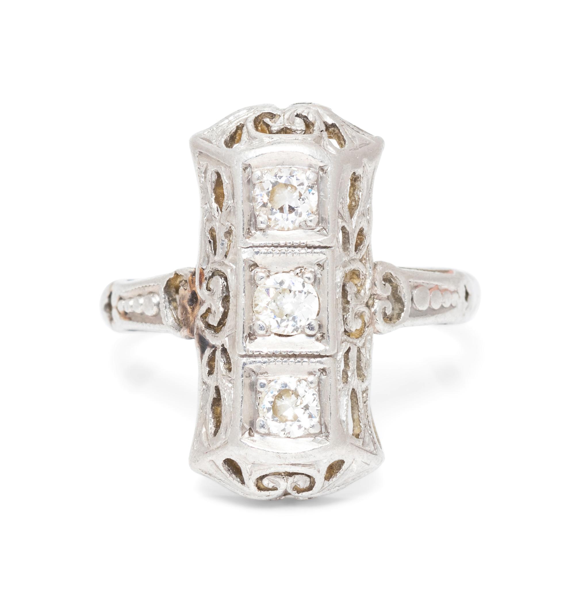 A Platinum and Diamond Ring,
