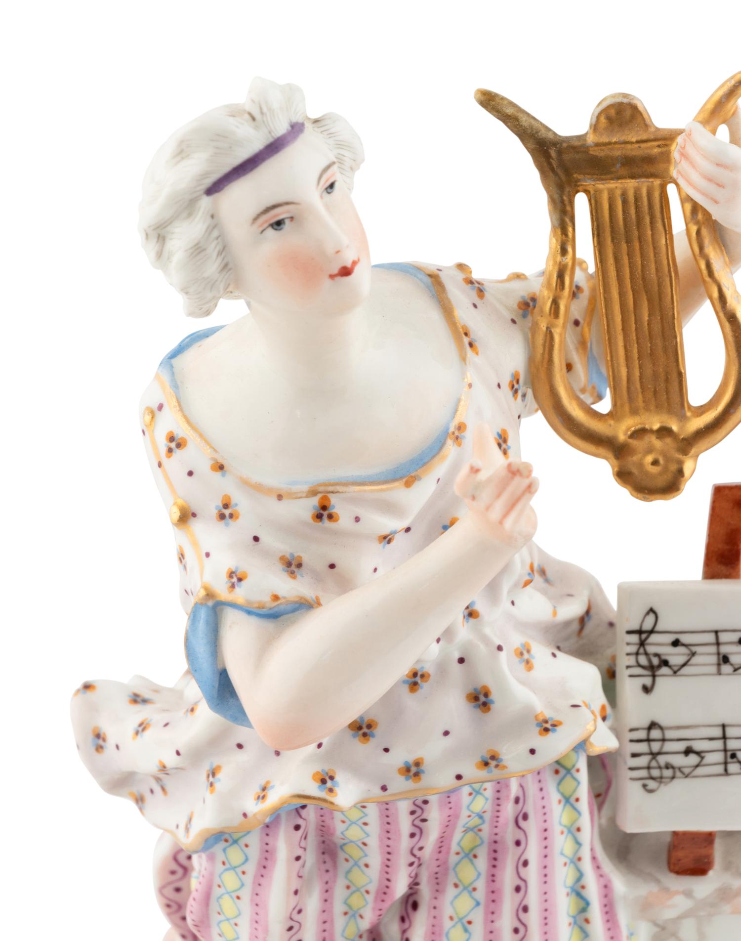 A Pair of English Porcelain Figures as Allegories for the Arts