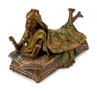 Louis Hottot (French, 1829-1905) Erotic Mechanical Figure cold-painted bronze