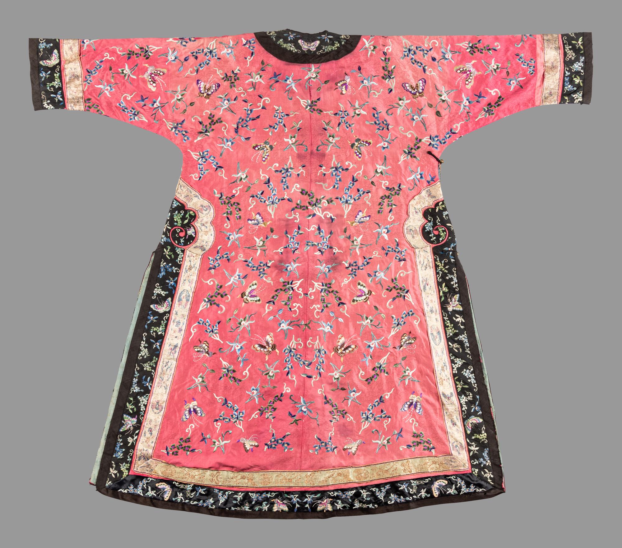 A Pink Ground Embroidered Silk Lady's Robe