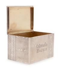 A Russian Silver Trompe l'Oeil Table-Top Cigar Box