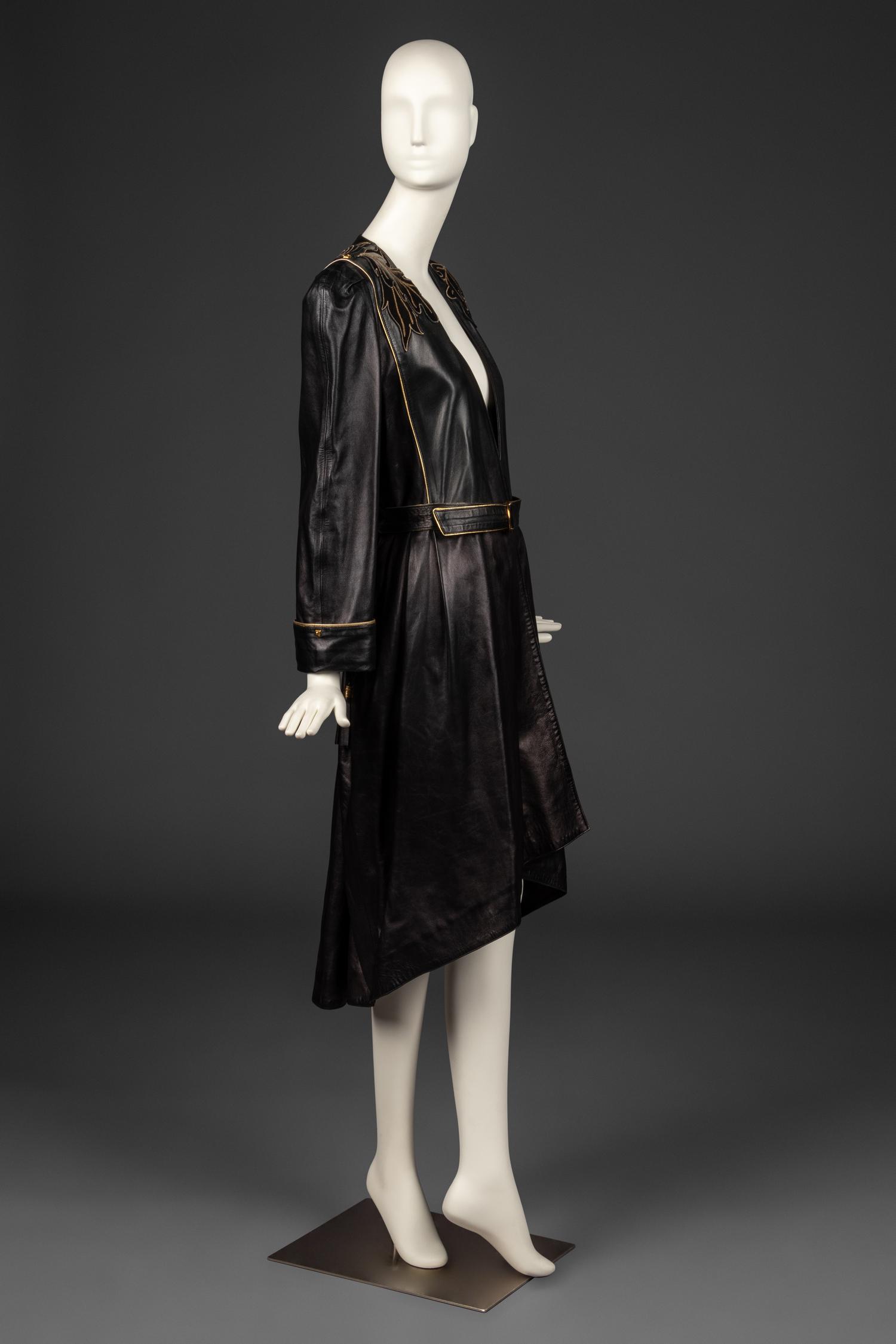 Claude Montana Embroidered Leather Coat, Fall/Winter 1984