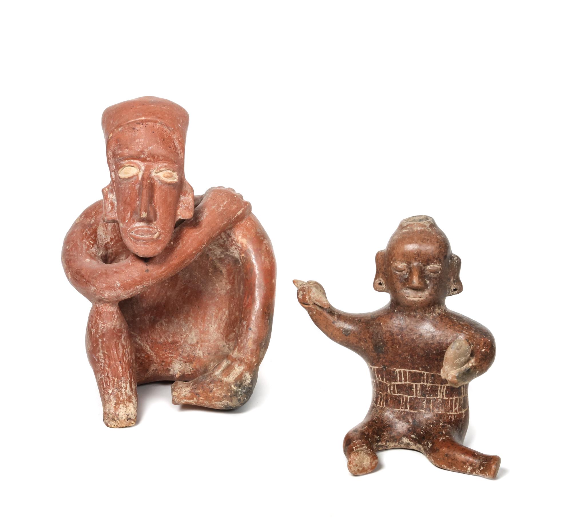 Colima Seated Figure Height 7 1/2 x width 7 x depth 5 1/2 inches