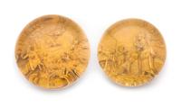 Two Pinchbeck Paperweights Diameter of larger 3 1/4 inches — 19TH CENTURY