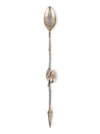 An Early Gorham Silver Olive Spoon and Seafood Forks