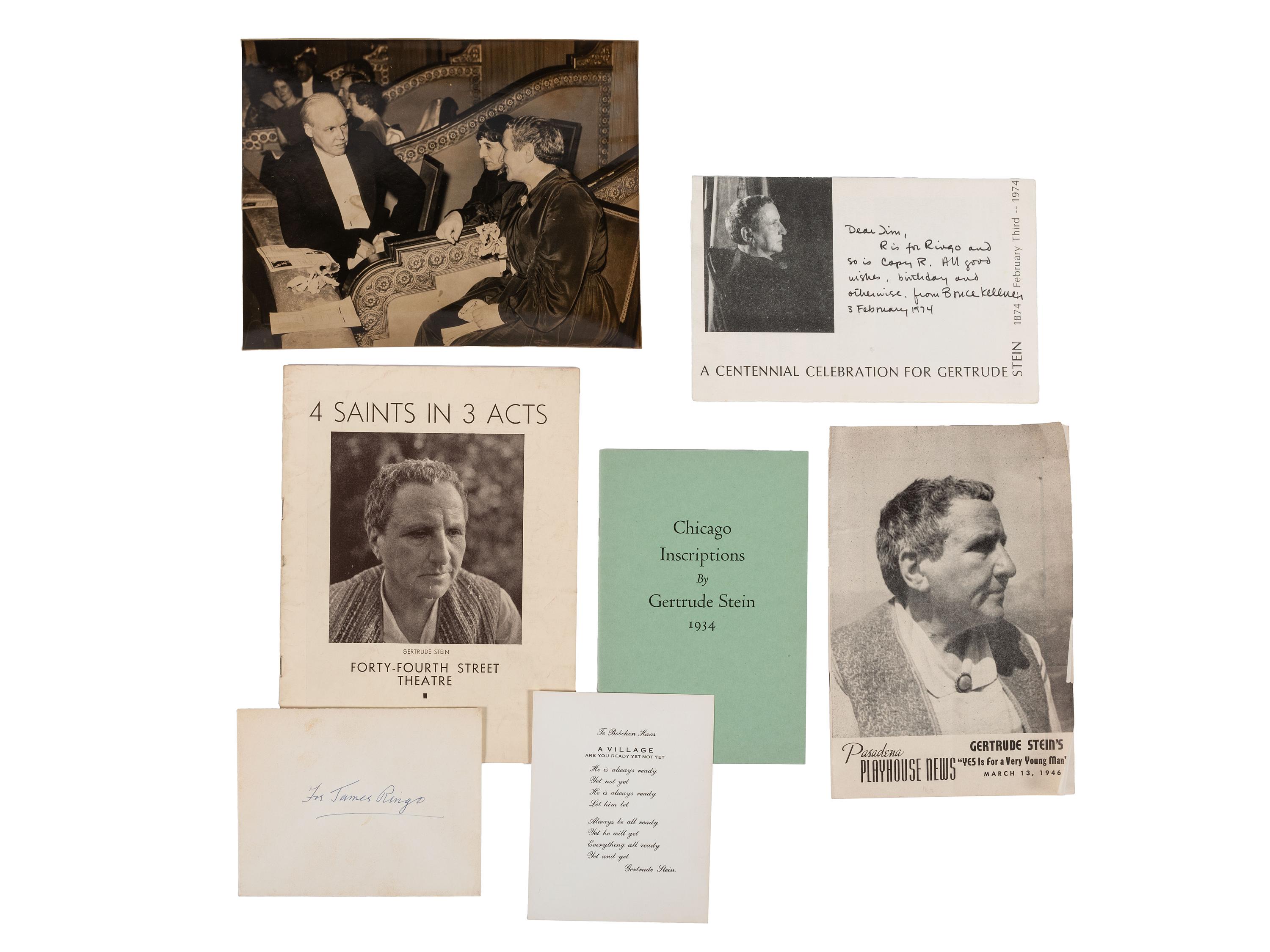 [ARTS & LITERATURE]. A collection of items related to Gertrude Stein, American writer and art collector.