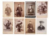 [EARLY PHOTOGRAPHY - NAVY]. A group of 17 CDVs and cabinet cards of sailors.