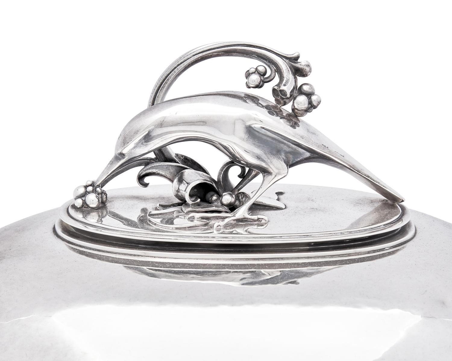 A Large Harald Nielsen Designed Georg Jensen Silver Covered Serving Dish