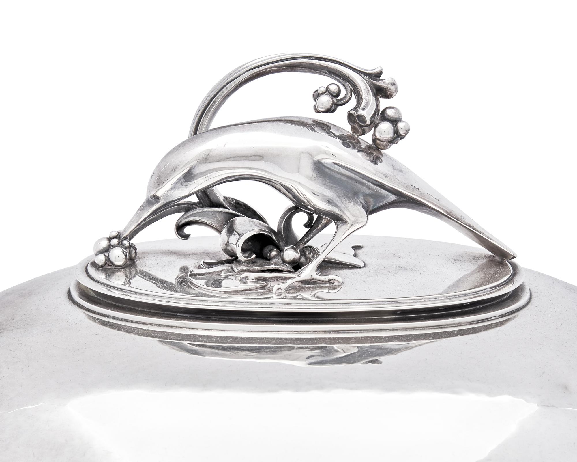 A Large Harald Nielsen Designed Georg Jensen Silver Covered Serving Dish